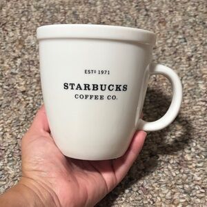 Starbucks Coffee Co. Barista Series Abbey large white ceramic mug